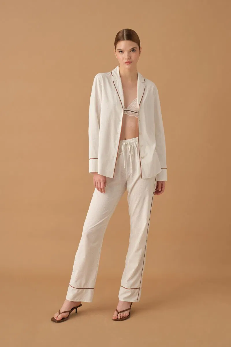 Pierre Cardin KYLIE – Braletli Biyeli Baskılı Kadın Pijama Takımı – Ivory