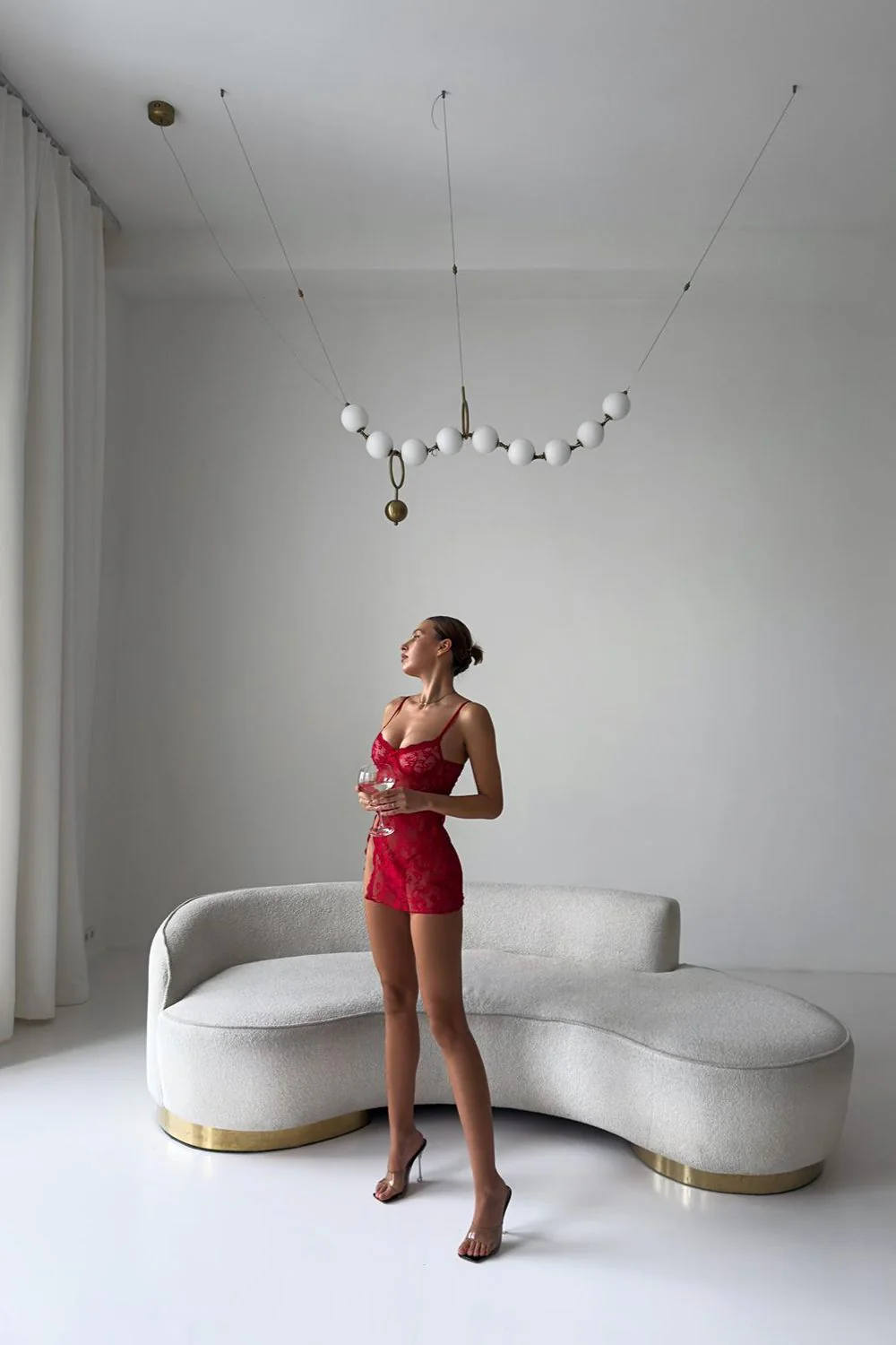 Saphira Dantel Yırtmaçlı Babydoll Set