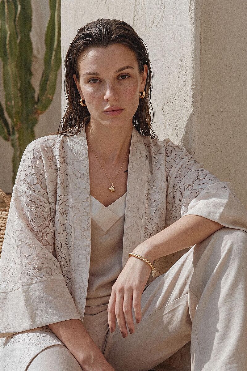 MARTA – Keten Dokulu Kimono